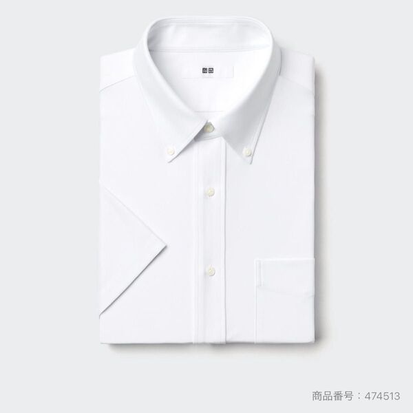 ユニクロ ドライノンアイロンジャージーシャツ シャツ ホワイト ワイシャツ