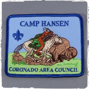 BT38 BSA CAMP HASEN CORONADO AREA COUNCIL ボーイスカウト ワッペン パッチ ロゴ エンブレム 米国 輸入雑貨 馬 バッファロー 刺繍