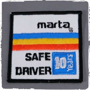 BL83 marta SAFE DRIVER 10 YEARS アトランタ・マルタ 交通機関 ワッペン パッチ ロゴ エンブレム 米国 輸入雑貨