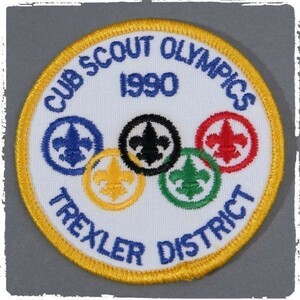 AM64 90s CUB SCOUT OLYMPICS TREXLER DISTRICT BSA ボーイスカウト ワッペン パッチ ロゴ エンブレム 輸入雑貨 刺繍 五輪