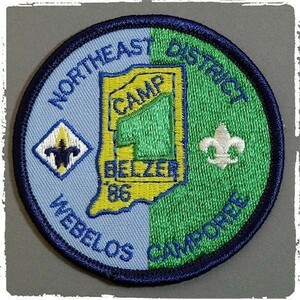 BG79 80s ビンテージ ワッペン パッチ ロゴ エンブレム NORTHEAST DISTRICT WBELOS CAMPOREE ボーイスカウト アメリカ BSA