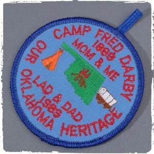 BI26 80s CAMP FRED DARBY LAD & DAD OUR OKLAHOMA HERITAGE ワッペン パッチ ロゴ エンブレム 輸入雑貨