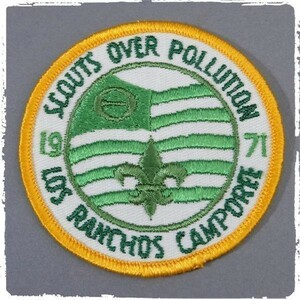 LI13 70s SCOUTS OVER POLLUTION LOS RANCHOS CAMPOREE BSA ボーイスカウト ビンテージ ワッペン パッチ ロゴ エンブレム 輸入雑貨 刺繍