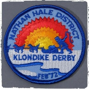 VD14 70s NATHAN HALE DISTRICT KLONDIKE DERBY ビンテージ ワッペン パッチ ロゴ エンブレム 輸入雑貨 刺繍