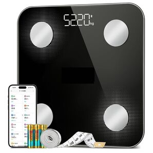 特別価格 新品 体重計 体脂肪計 高精度 0.01g計量 ボディースケール ブラック 計量 薄型 Android対応 筋肉量