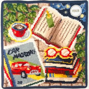 ブックラバー ネイビー ハンカチ フェイラー タオルハンカチ ギフト 本 読書 ブック