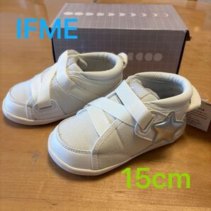 イフミ ーIFME nature ナチュレ ベビー スターチャームキネティックベルトシューズ 軽量 15cm 白 ホワイト キッズ