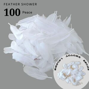 即日発送★フェザーシャワー 結婚式 ウェディング 鳥の羽 白 ハンドメイド 素材 フラワーシャワー パーツ 天使の羽