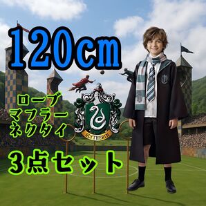 3点セット♪【120〜125】 ハリーポッター 子供 コスチューム スリザリン キッズ コスプレ ローブ ハロウィン ユニバ