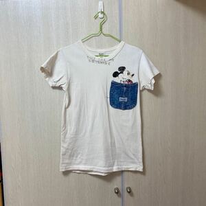 デニム&ダンガリー ミッキー　半袖　Tシャツ　150 ディズニー　FITH オフホワイト　デニムダンガリー