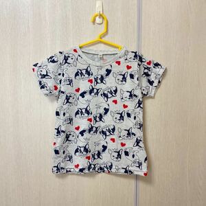 美品　西松屋　Tシャツ　120 犬　フレンチブルドック　半袖