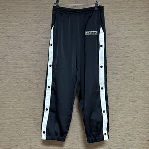 アディダス アディブレイク ジャージパンツトラックパンツ 黒白 トレフォイルロゴ ブラック ワンポイントロゴ 古着 H1
