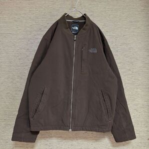 ノースフェイス US規格中綿ジャケット こげ茶 刺繍 ワークジャケット ダークブラウザ ブルゾン 古着 G1