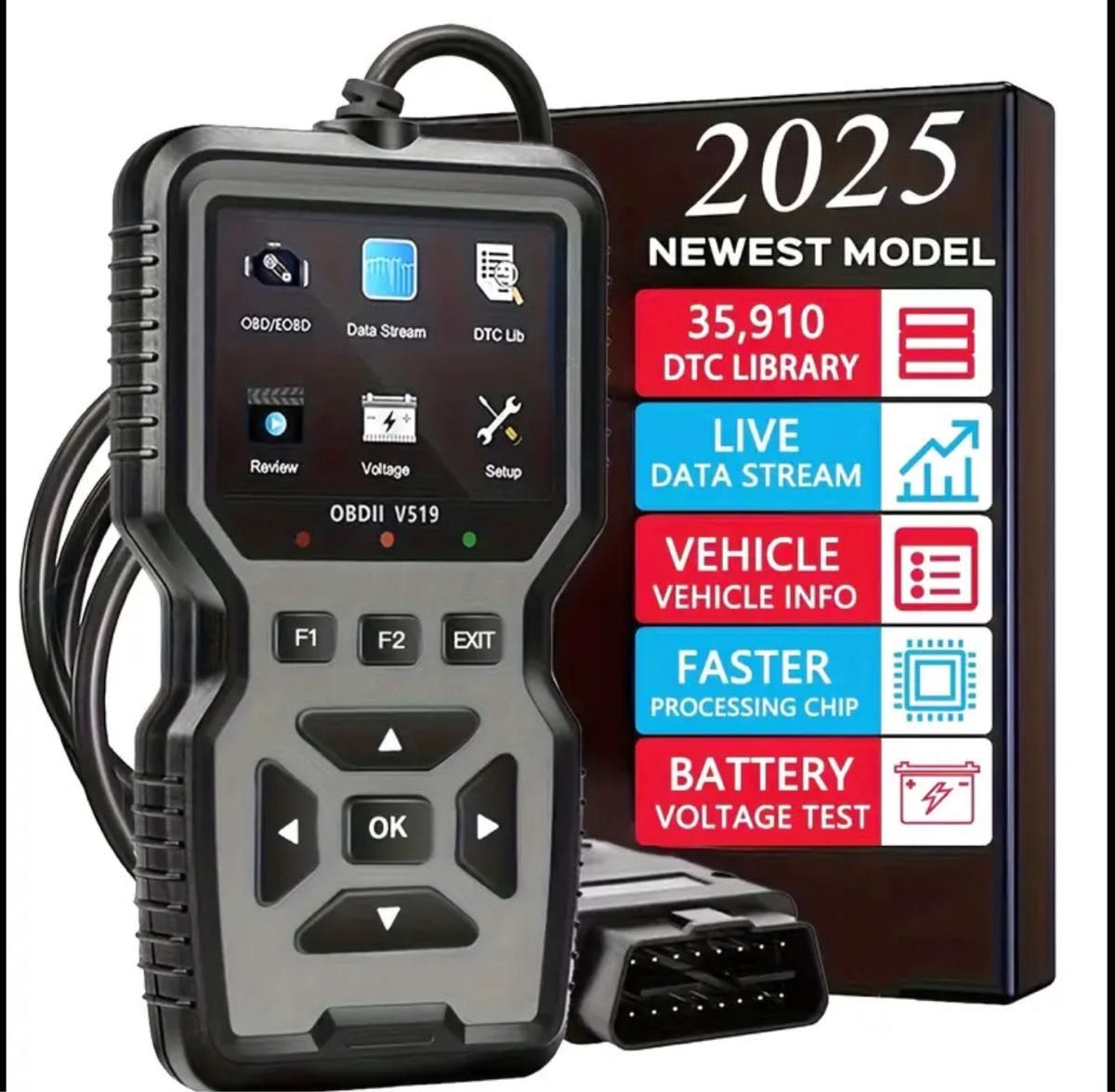 OBD2診断機 スキャナー 故障コード 故障診断機 警告灯消灯日本語設定済み