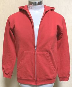 NO.203　子供服　チャンピオン/Champion　スウェットパーカー　トップス　フルジップ パーカー　Ｌサイズ　レッド　中古品