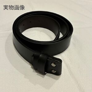 最終値下げ 新品 替えベルト レザー 交換用ベルト 本革 バックルなし ブラック メンズ チノパン 黒 牛革 カジュアル革のみ