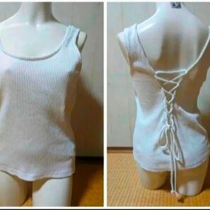 値引き可! GRL セクシーな背中空き タンクトップ L