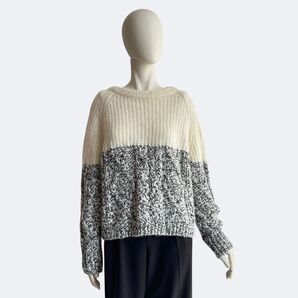 Diagram ダイアグラム ニット レディース バイカラー プルオーバー長袖