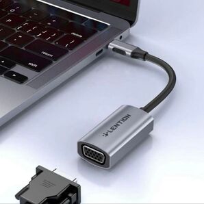 LENTION USB-C to VGA変換アダプター MacBook対応 シルバー