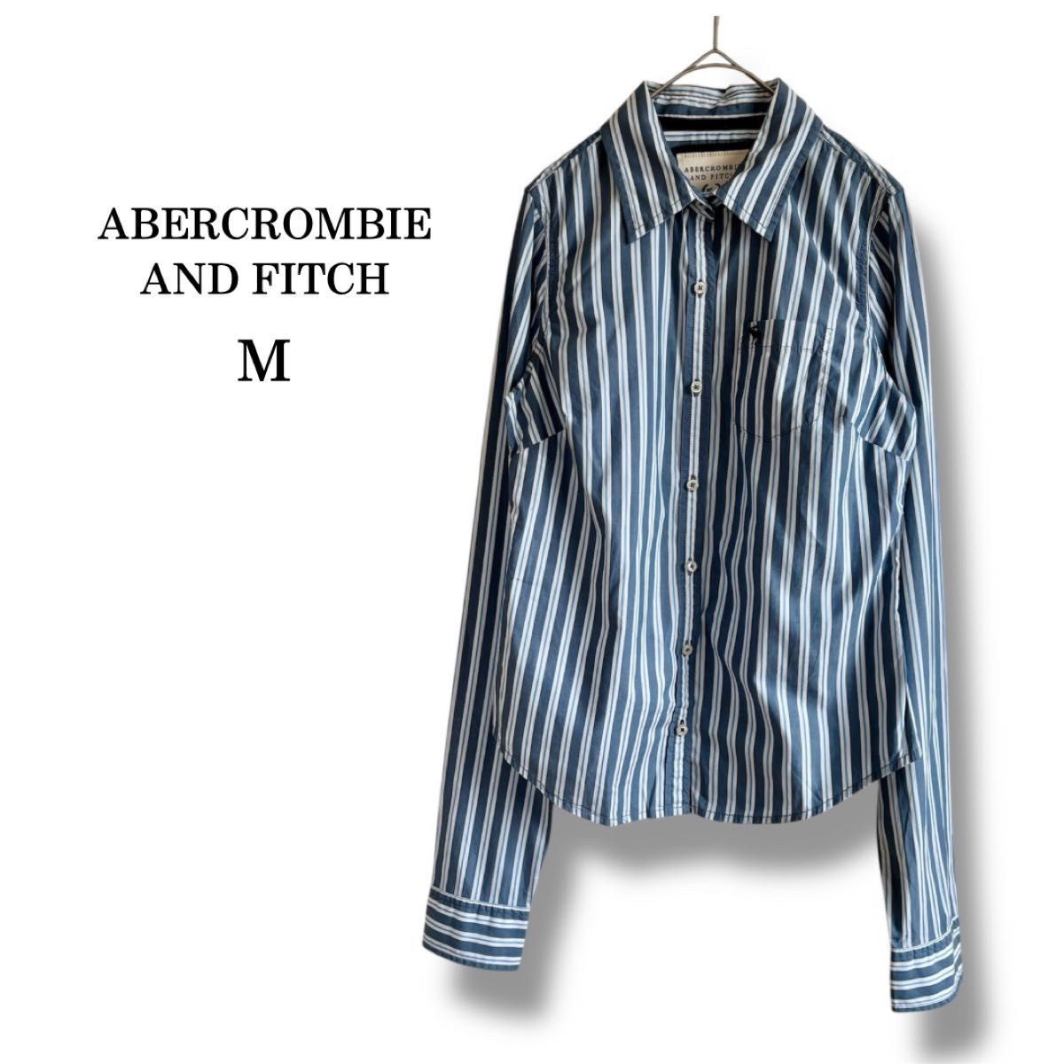 【ABERCROMBIE AND FITCH】アバクロ　ストライプシャツ　細身
