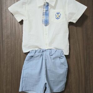 制服風 上下セット 涼しい 薄手 短パン おしゃれ お洒落 男の子 マリン チェック 速乾