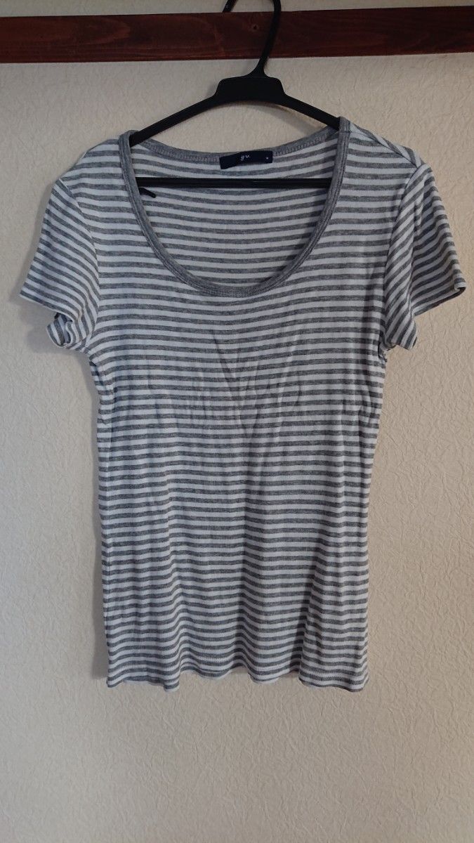 GU gu ジーユー カットソー 半袖 半袖Tシャツ M Tシャツ ボーダー