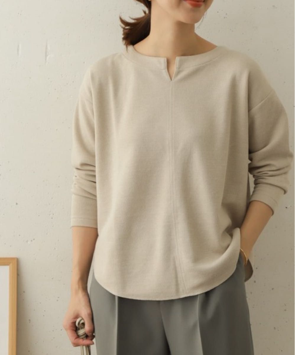 アーバンリサーチドアーズ ダブルフェイスキーネックプルオーバー　長袖ニット URBAN RESEARCH DOOR 長袖カットソー