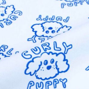 Curly Puppy 綿生地 犬生地 犬柄 ハギレ 生地