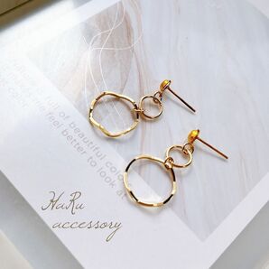 【 22 】ゴールドフレーム シンプル ハンドメイド ピアスorイヤリング