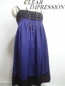 ⚜ clear Impression CLEAR IMPRESSION One-piece / dress [size2* blue x black ] beautiful goods 