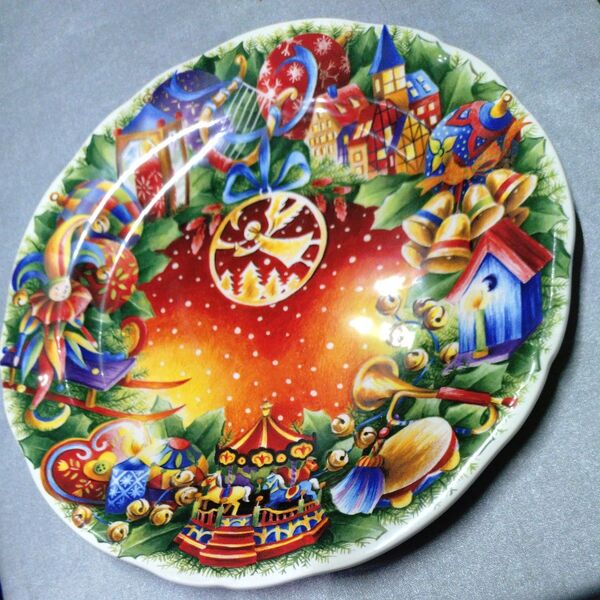 Gien ジアン FRANCE クリスマスプレート 飾り皿 マルチカラー インテリア