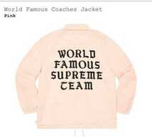 （L）未使用品 納品書付き 20ss Supreme World Famous Coaches Jacket シュプリーム コーチジャケット Lサイズ ピンク バックプリント_画像1