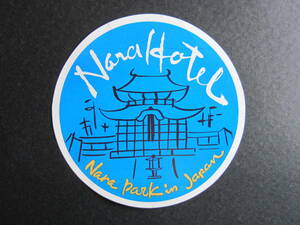  hotel label # Nara hotel # circle shape # blue 