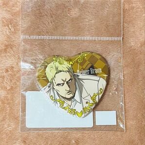 進撃の巨人 ハート型缶バッジ ライナーブラウン 新品未使用