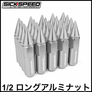 税込 SICKSPEED 病気速度 ロングアルミナット 軽量ナット ポリッシュ 1/2 60mm スタンス ドリフト VIP サーキット 即決 即納 在庫品