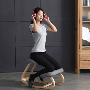 極美品 姿勢矯正チェア 木製 バランスチェア オフィスチェア 座椅子 学習椅子