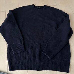 メンズ ユニクロ スフレヤーンクルーネックセーター XL 紺
