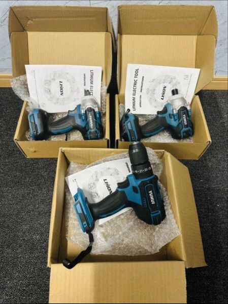 ドライバー 3台本体セットまとめ コードレス 充電式 ブラシレスモーター1部搭載 電動工具セット