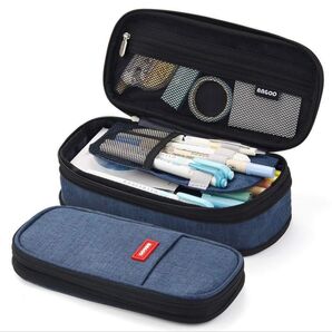 【大好評】プレゼント付き 折ペンケース ネット収納袋 筆箱 大容量おしゃれ