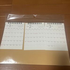 2026年 3ヶ月 卓上カレンダー 未使用 3ヶ月カレンダー 卓上3ヶ月カレンダー