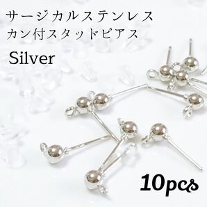 サージカルステンレス 丸玉ピアス シルバー