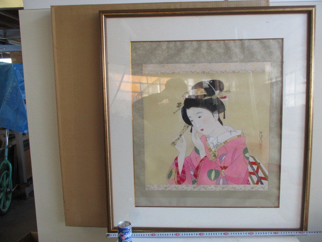 ★Japanische Malerei★Schönheitsmalerei★Kobayashi Kiyohiko ★Inschrift und Unterschrift enthalten★Gerahmt★Meister: Ito Shinsui/Hamada Taiji★Kunst★Moderner japanischer Maler★Antik★Ukiyoe★, Malerei, Japanische Malerei, Person, Bodhisattva