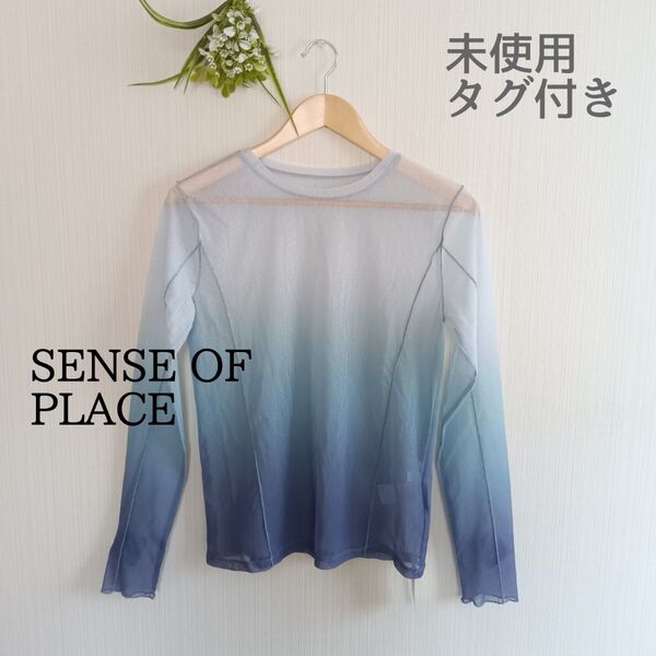 SENSE OF PLACE センスオブプレイスbyアーバンリサーチ シアーチュールトップス 長袖