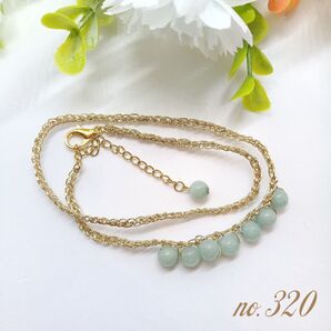 翡翠の二重ブレスレット/ 天然石 ヒスイ お守り