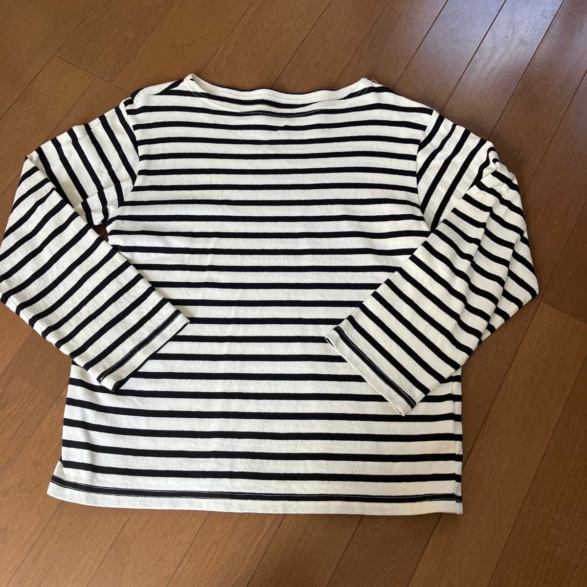 ボーダーカットソー 長袖 Tシャツ 白黒 カジュアル