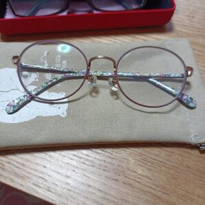 JINS ジンズ ローズゴールド ラウンドフレーム メガネ 眼鏡 花柄