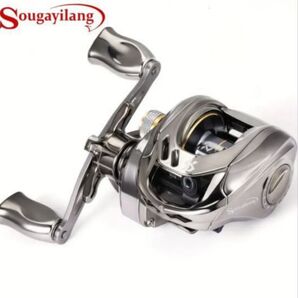 ソウガイラング スムースベイトキャスティングリール、ギア比率7.2:1、磁気ブレーキシステム付きメタルアルミニウムスプール 右