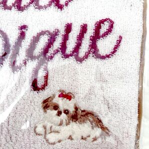 Gelato Pique タオルハンカチ シーズーの刺繍付き レッド ハンカチ2枚ご購入で170円引きいたします!!