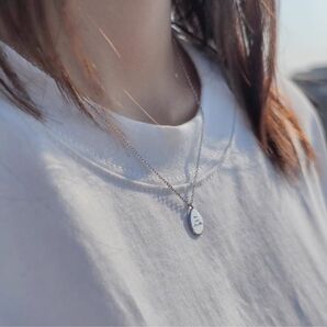 ネックレス コイン サージカルステンレス あずきチェーン 大人気 新品 シルバー