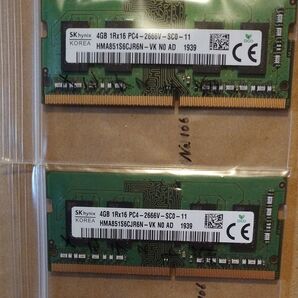 NO.106 SKhynix 4GB×2=8GB 1R×16 PC4-2666V-SCO-11 ノートパソコン用メモリー